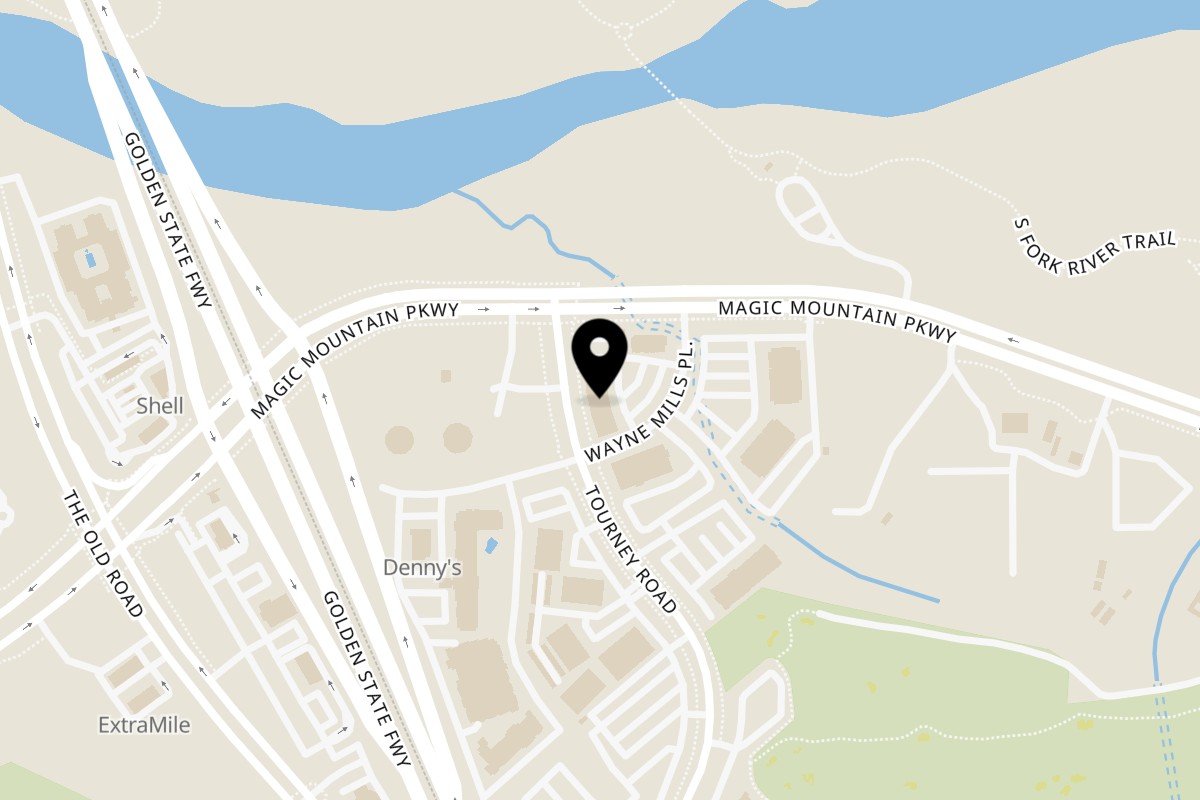 Map showing the location of Azul Tequila Mexican Grill on 25387 Wayne Mills Pl in Valencia